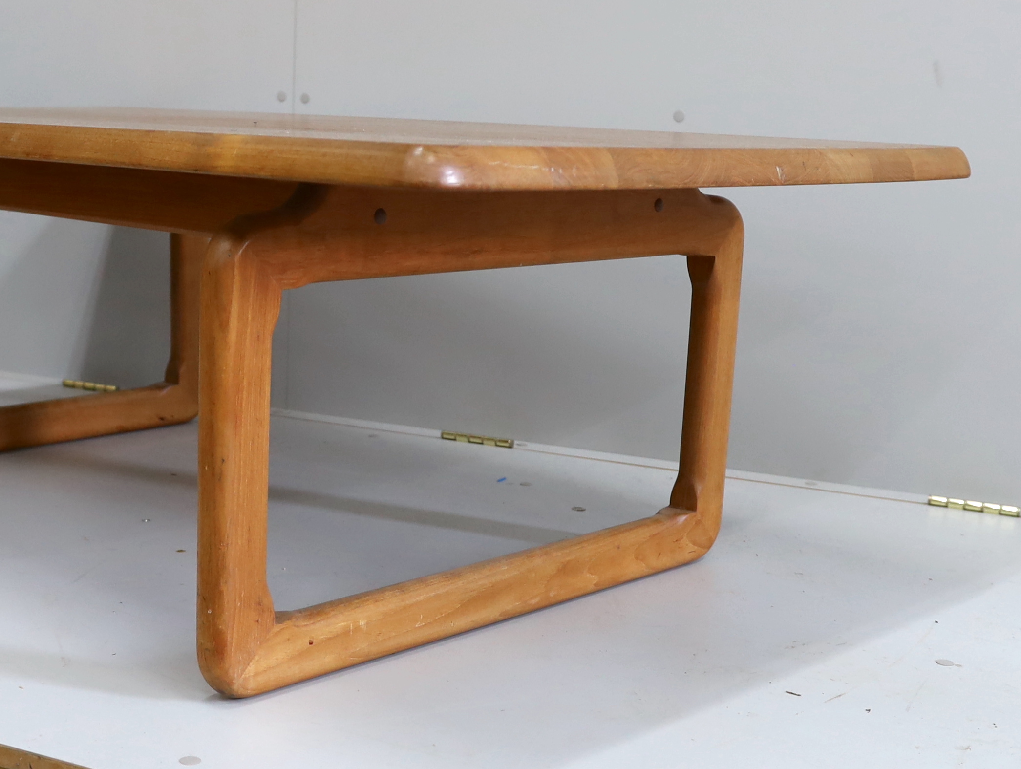 Attributed to Niels Bach, a rectangular mid century teak coffee table, width 138cm, depth 74cm, height 45cm
